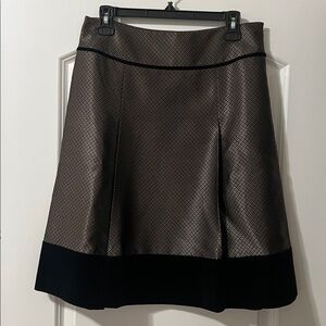 Ann Taylor Black and Brown A-Line Skirt